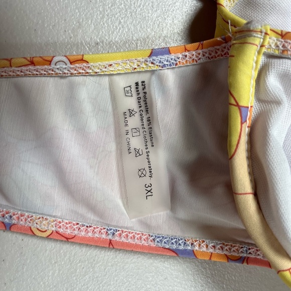 Source Unknown Vibrant Floral Bikini - Orange and Yellow, size 3X - Picture 10 of 11